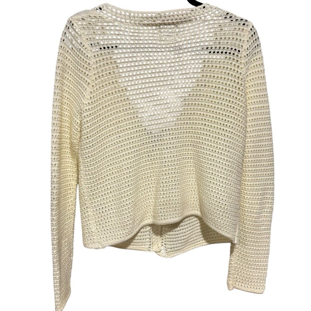Revolve Joie Open Knit Stitch Crochet Cream White Cardigan - Picture 7 of 8